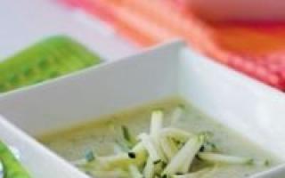 Zucchini diet, dietary zucchini puree soup, recipes for diet creamy zucchini soup